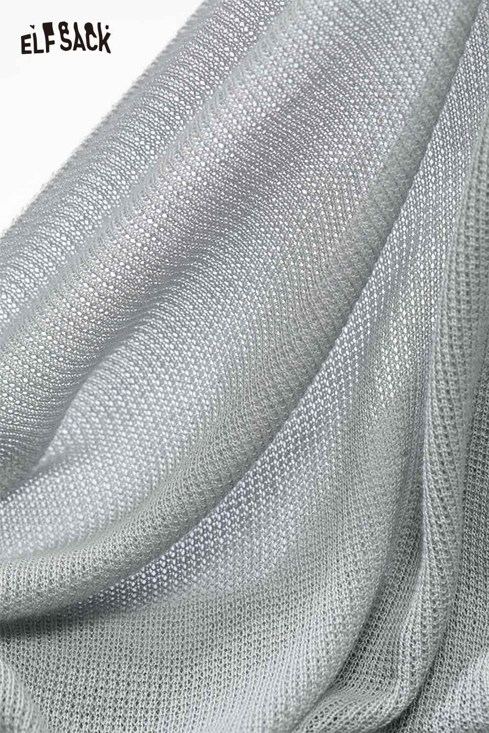 Soft silver viscose blend knit top for women with a lightweight fabric perfect for layering