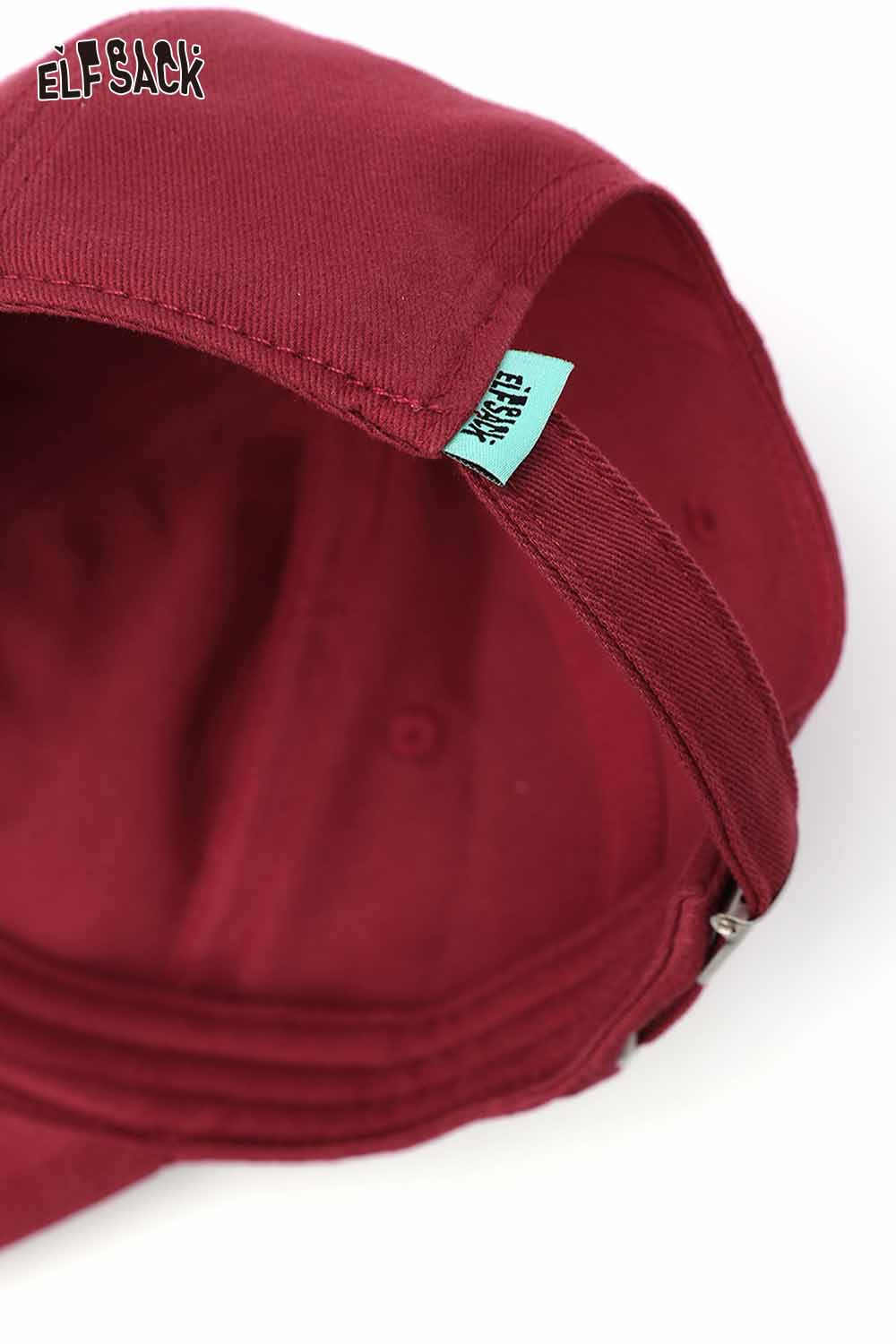 ELFSACK women's embroidered baseball cap in red with adjustable back for a comfortable fit