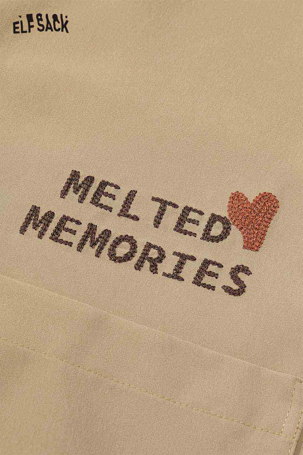 ELFSACK light loose graphic shirt for women featuring 'Melted Memories' design in stylish font
