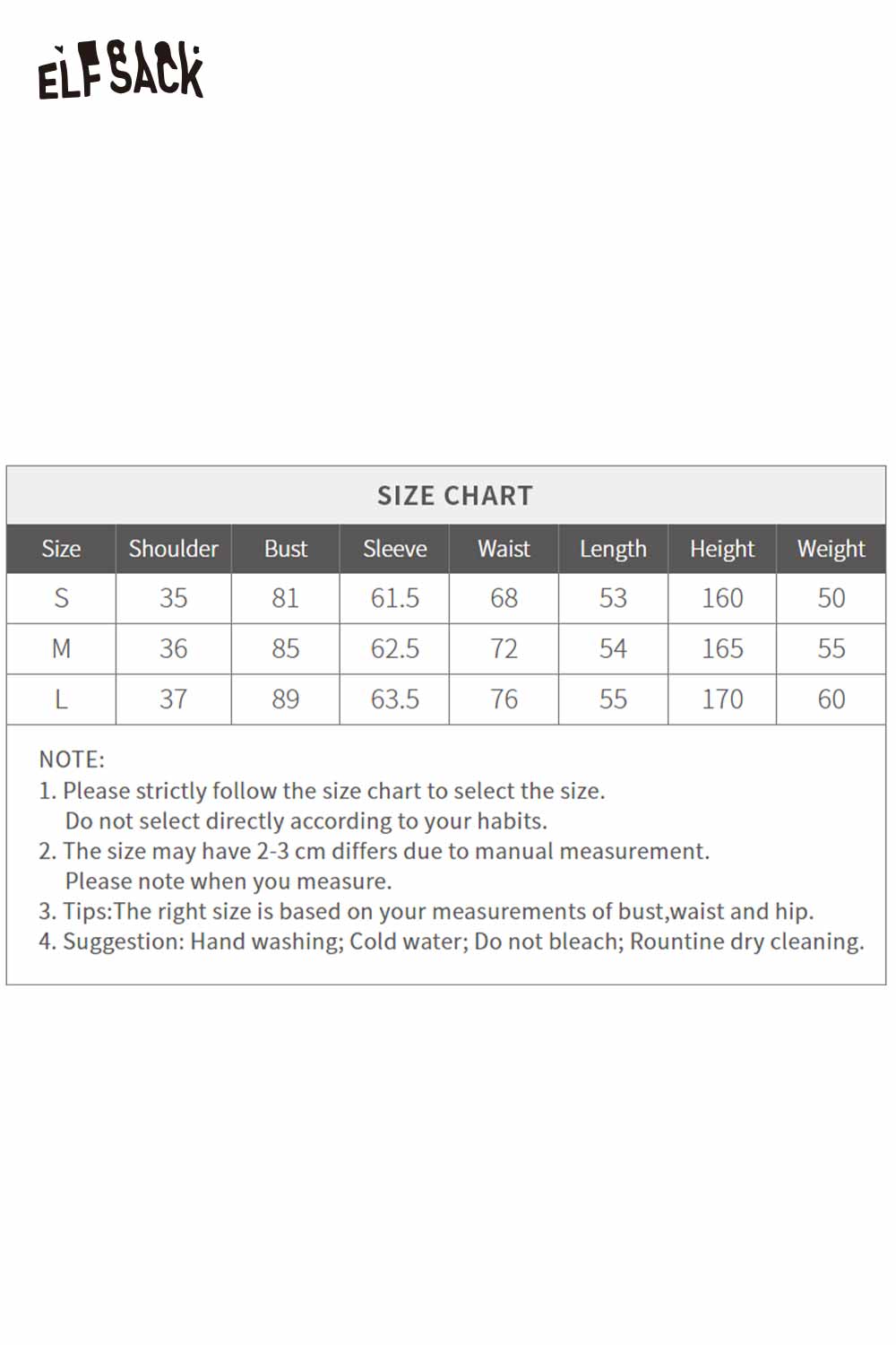ELFSACK slim fit plaid panel tee for women with size chart for perfect fit guidance