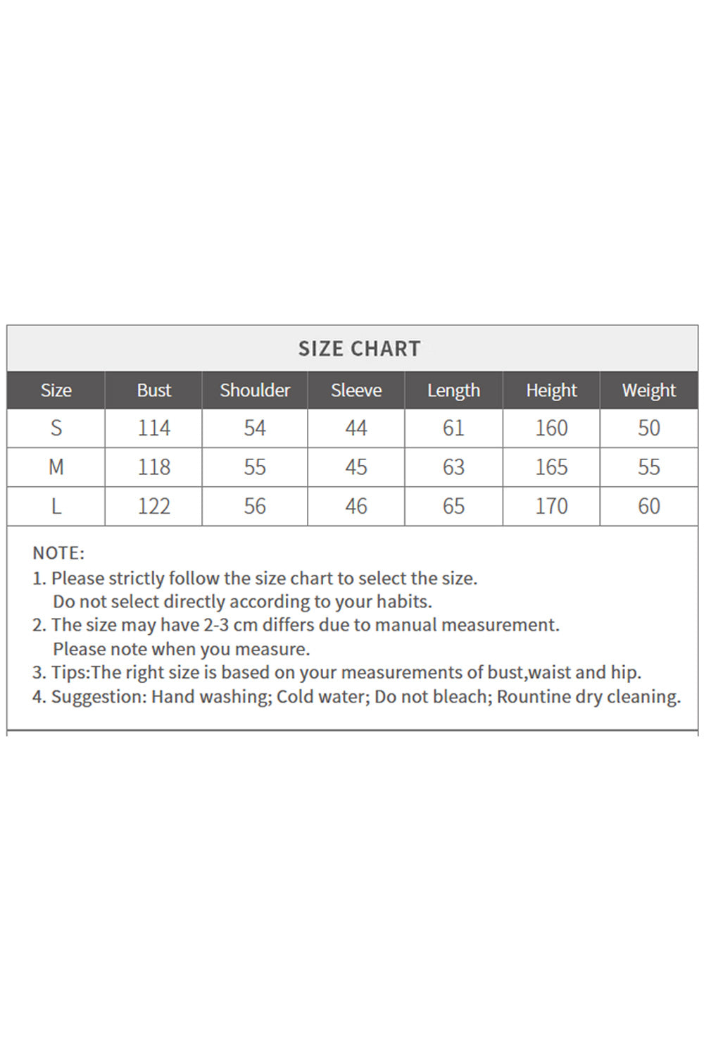 ELFSACK soft graphic plush sweater for women with size chart detailing measurements and care instructions
