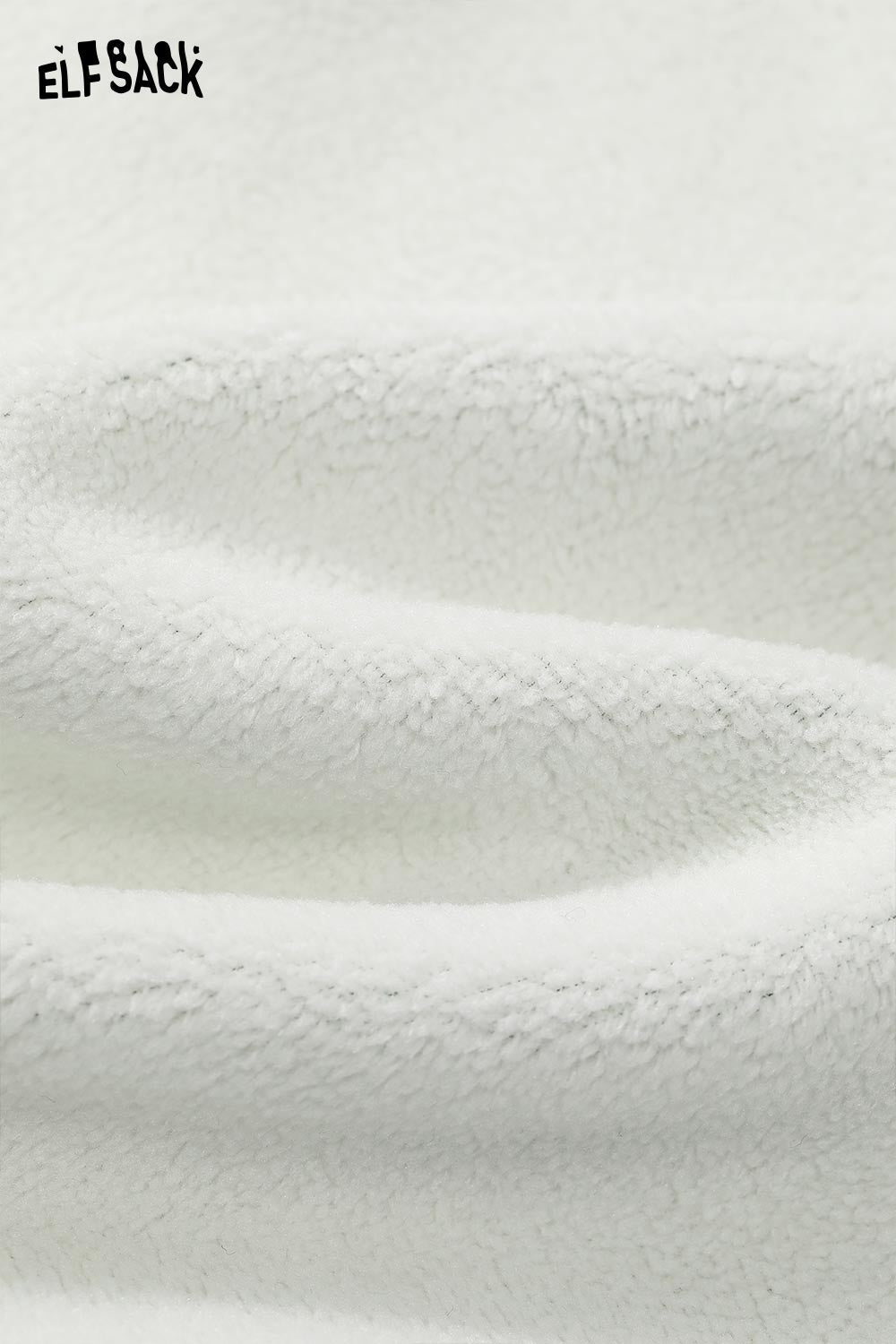 ELFSACK women's casual graphic hoodie in soft white fabric with comfortable texture