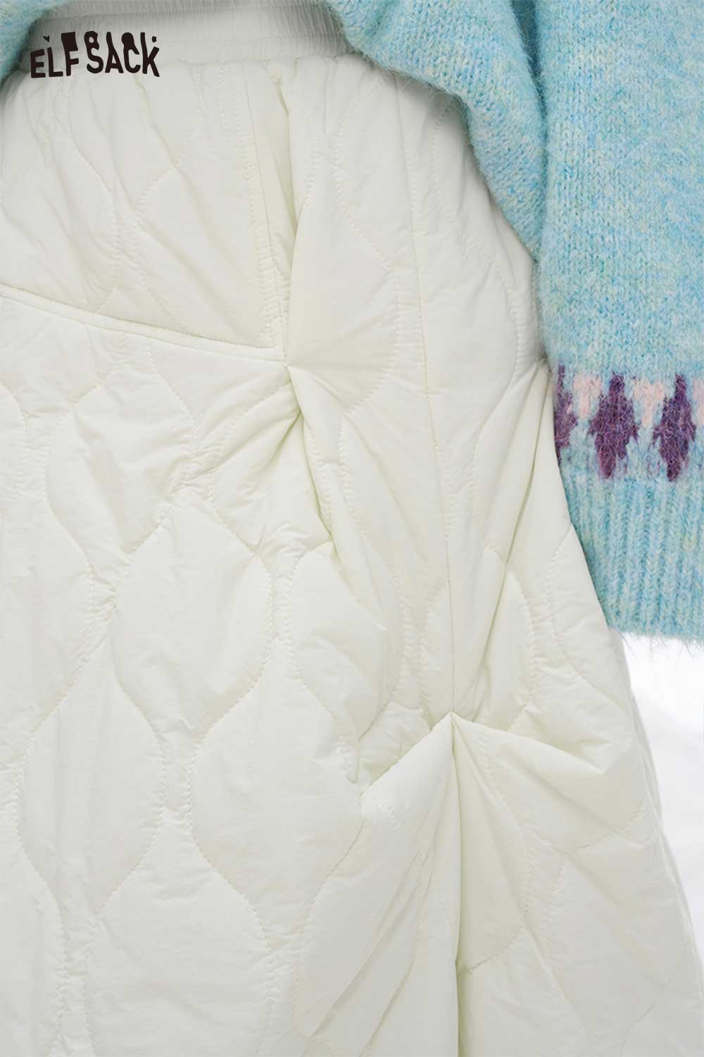 ELFSACK women's down half skirt with cozy quilted fabric and stylish design for winter fashion