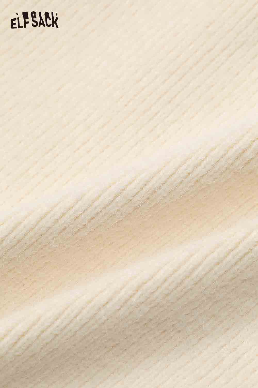 ELFSACK women's fleece hooded sweater in soft beige fabric with a cozy texture