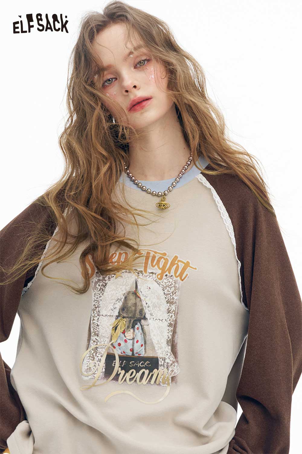 ELFSACK women's graphic letter tshirt featuring a stylish design and relaxed fit for casual wear