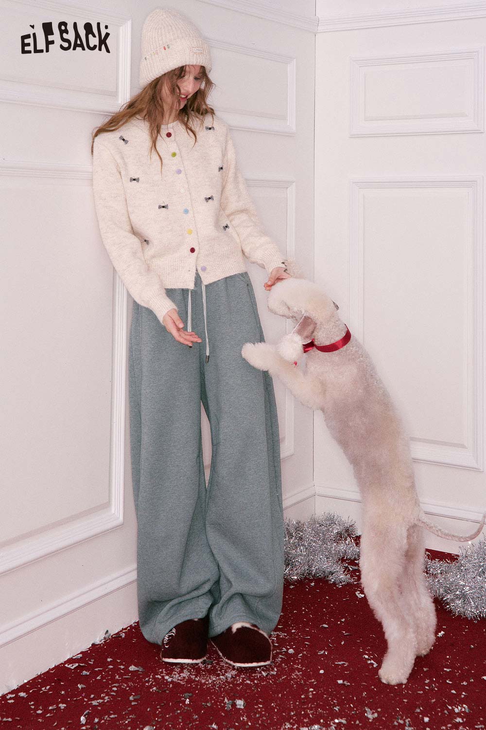 ELFSACK women's wide leg sweatpants in soft fabric, perfect for casual comfort and style