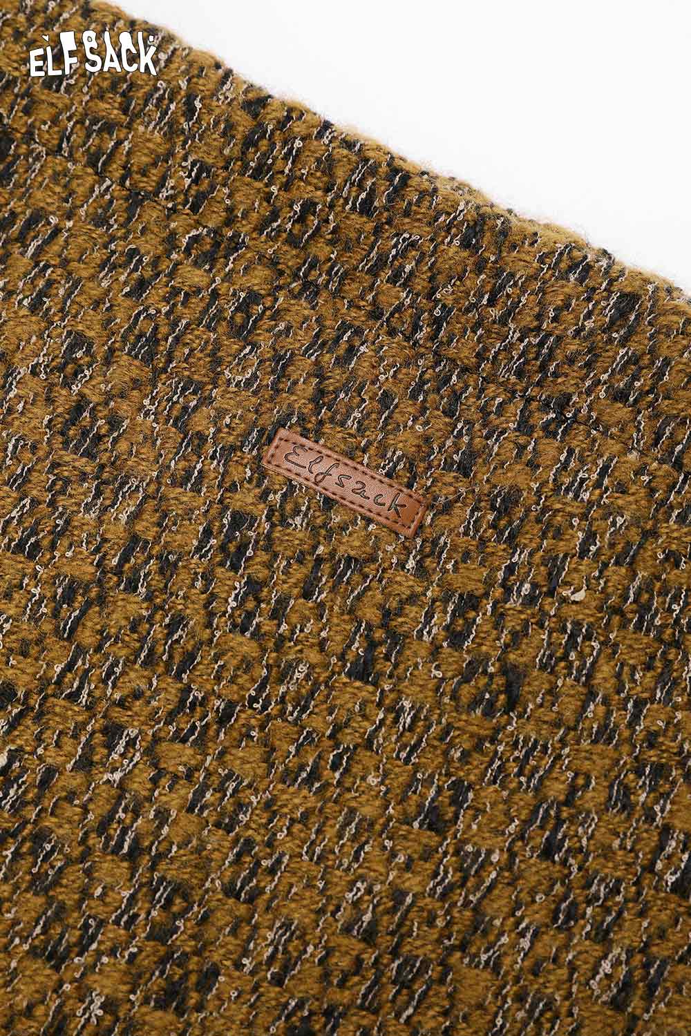ELFSACK wool blend oversized tote bag with a unique textured design and brand label