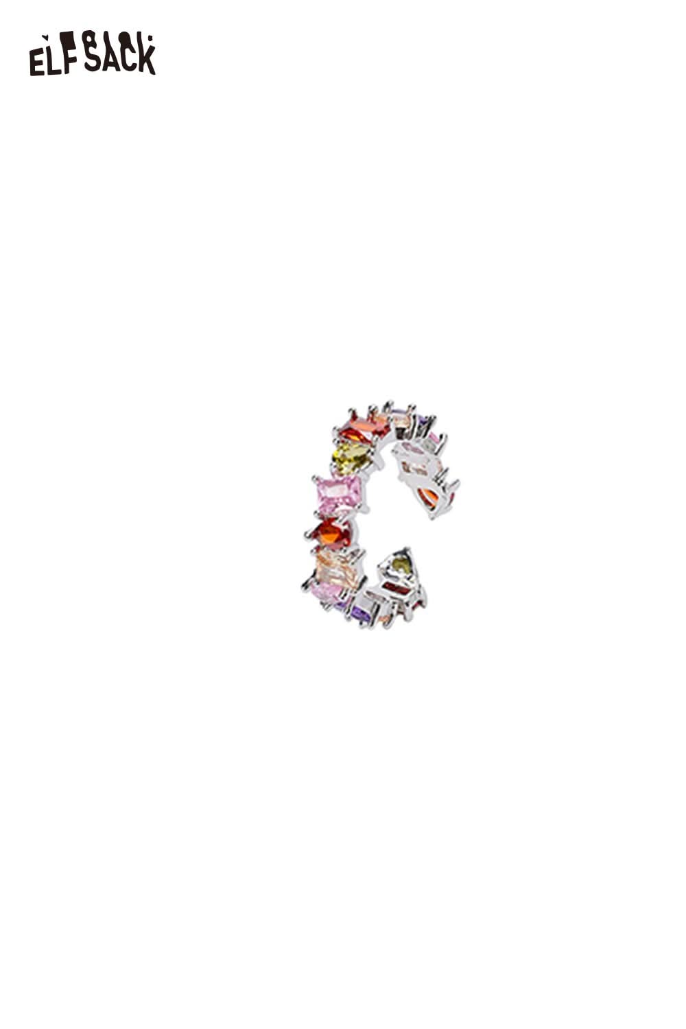 Colorful zirconia gemstone copper ring featuring various shaped stones for a unique accessory