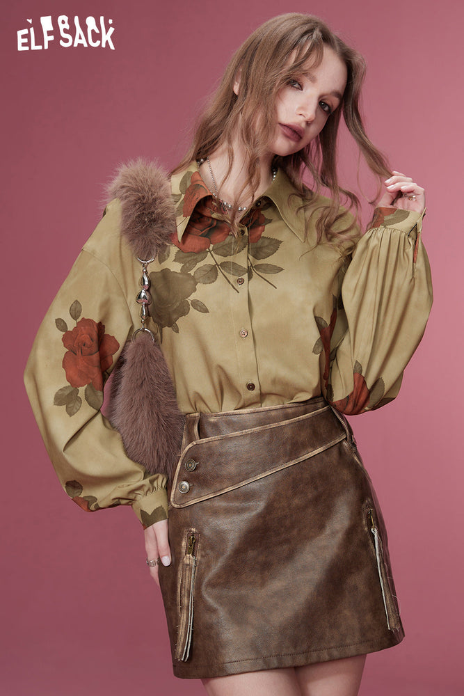 
                  
                    ELFSACK Gyaru Graphic Blouses Women 2023 Winter New Chinese Style Designer Tops
                  
                
