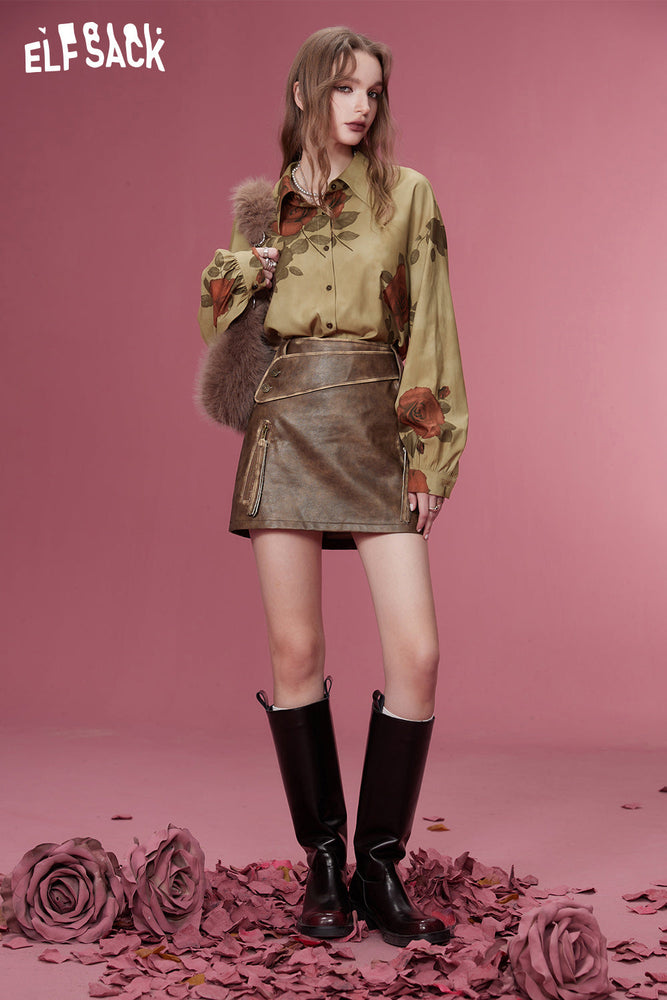 
                  
                    ELFSACK Gyaru Graphic Blouses Women 2023 Winter New Chinese Style Designer Tops
                  
                