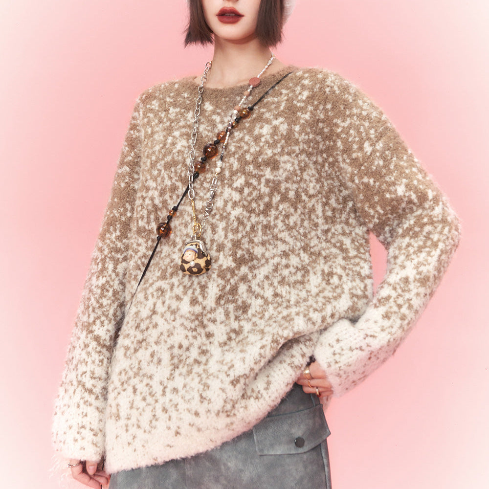 ELFSACK Plus Size Dot Sweaters Women 2023 Winter New Chinese Style Designer Clothes