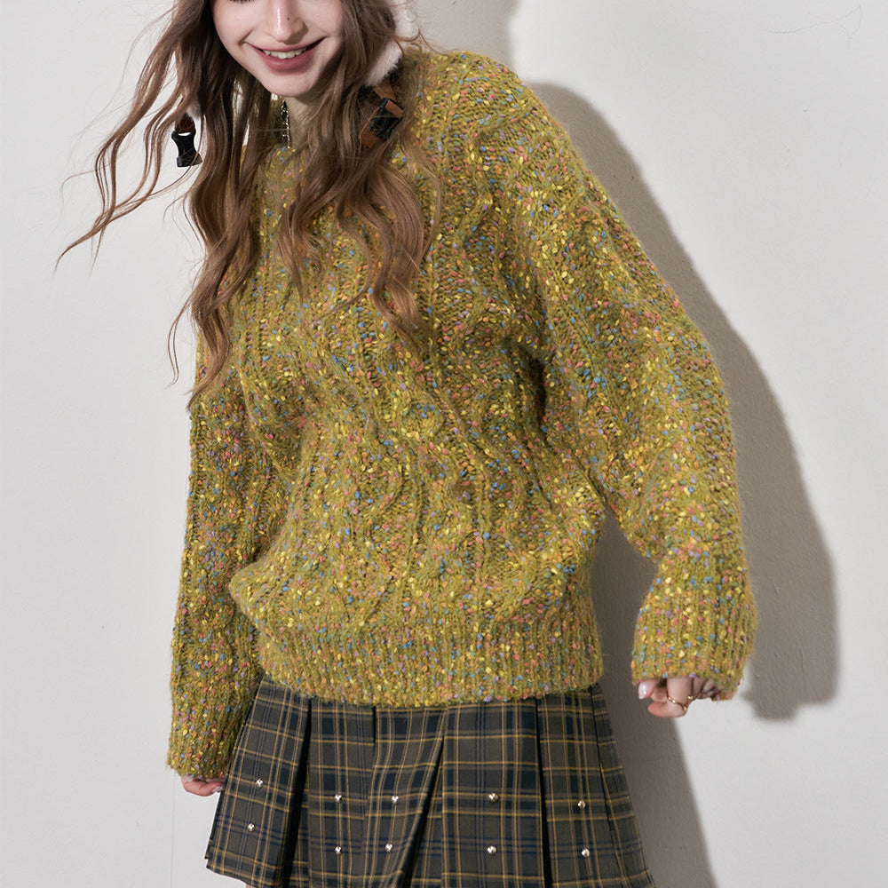 
                  
                    ELFSACK Kawaii Color Dot Pullover Sweaters Women 2023 Winter Loose Basic Daily Tops
                  
                