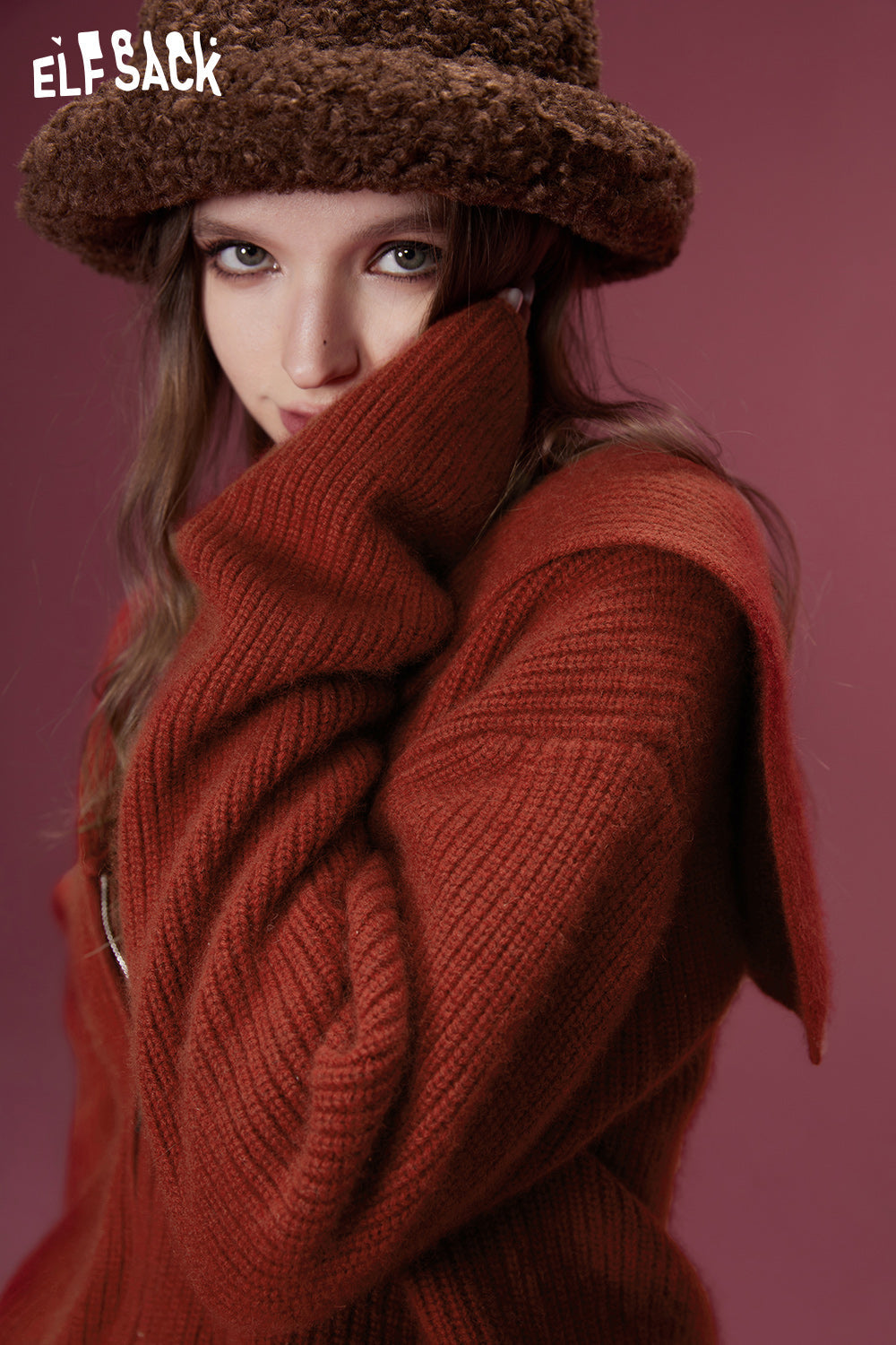 ELFSACK 2000s Zip Up Sweaters Women Retro Luxury Designer Knitwears
