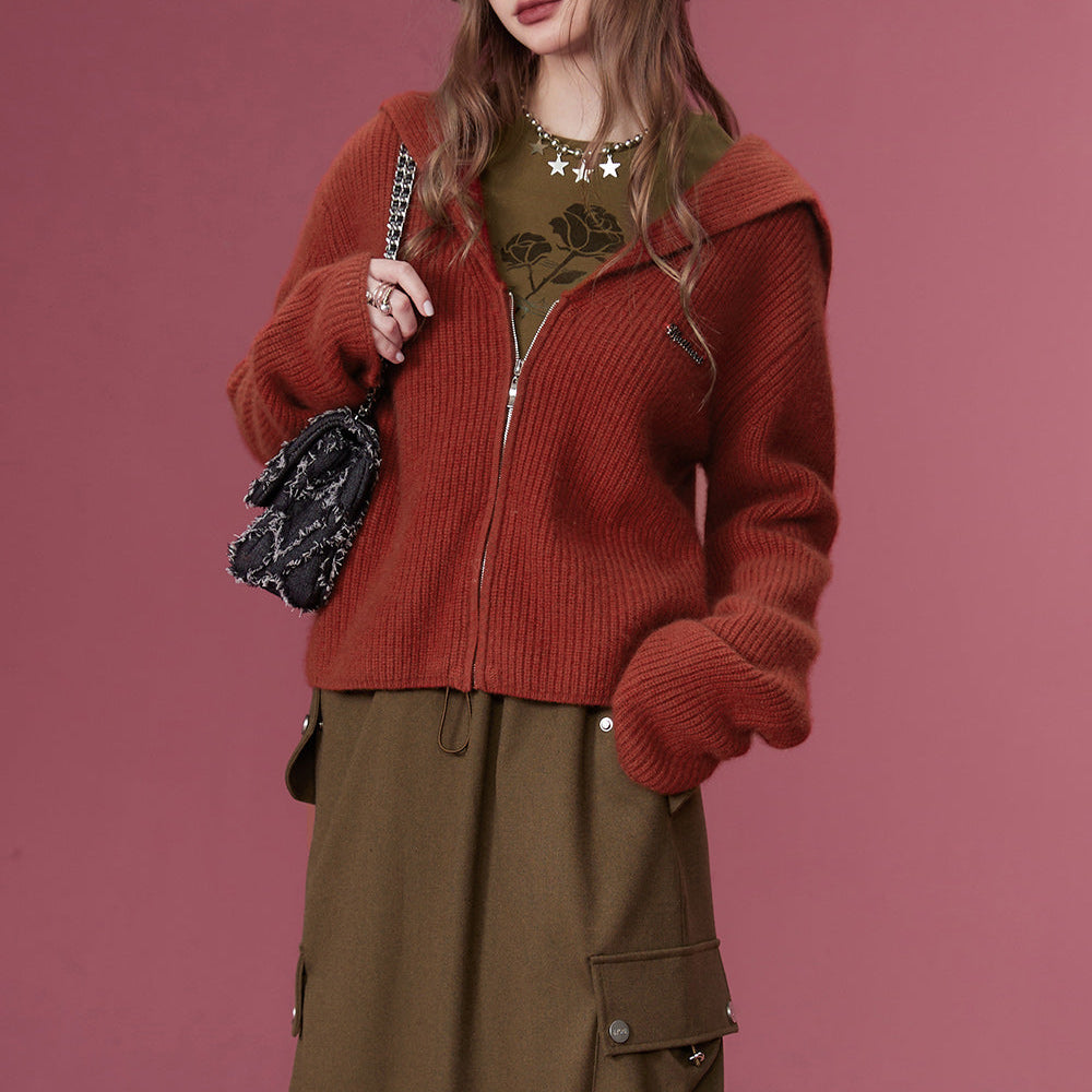 
                  
                    ELFSACK 2000s Zip Up Sweaters Women 2023 Winter Retro Luxury Designer Knitwears
                  
                