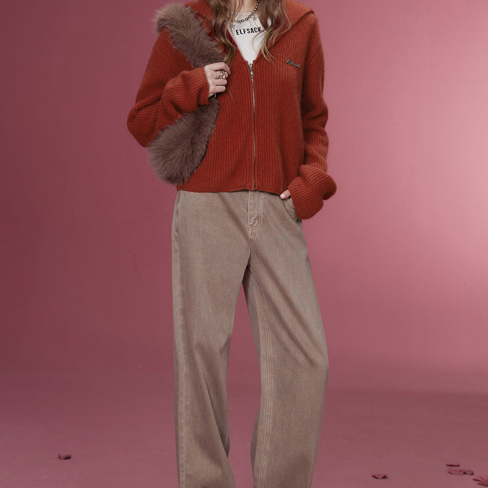 
                  
                    ELFSACK 2000s Zip Up Sweaters Women 2023 Winter Retro Luxury Designer Knitwears
                  
                