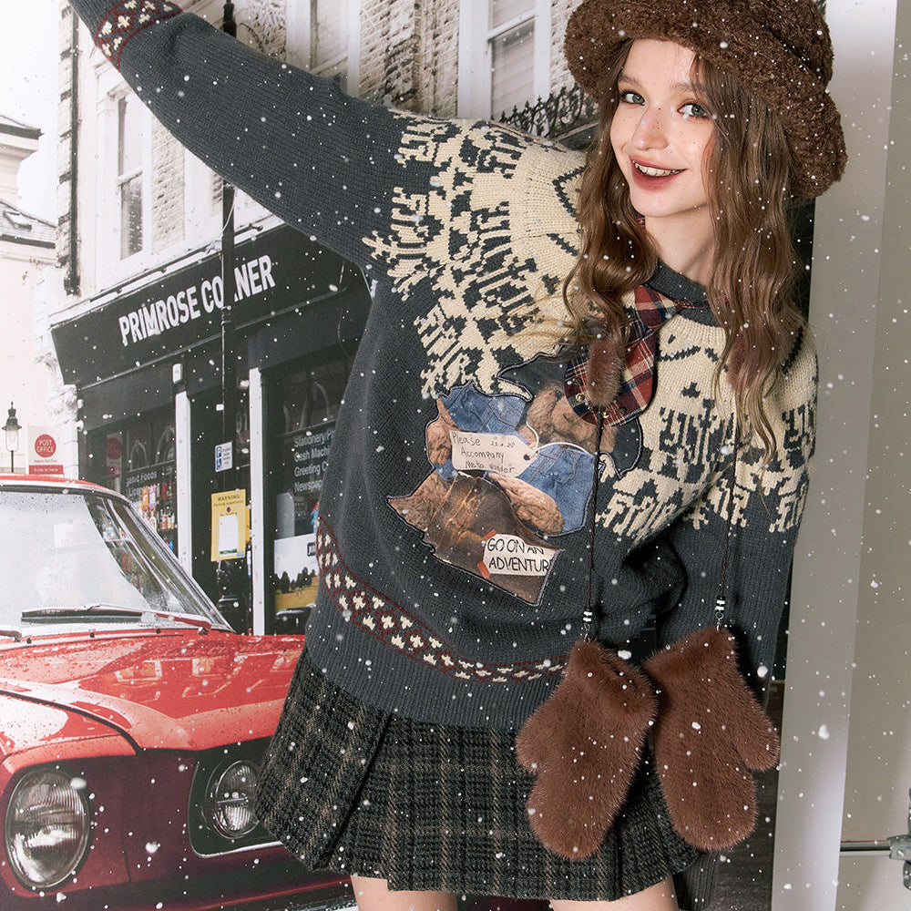 
                  
                    ELFSACK Kawaii Christmas Pullover Sweaters Women 2023 Winter 2000s Plus Size Fashion Tops
                  
                