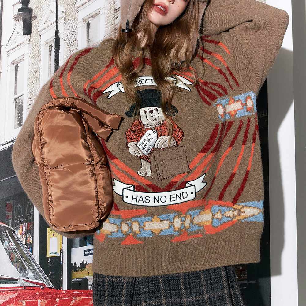 
                  
                    ELFSACK Kawaii Bear Pullover Sweaters Women 2023 Winter Plus Size 2000s Tops
                  
                