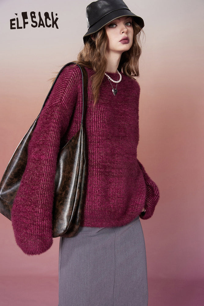 
                  
                    ELFSACK Designer Pullover Woolen Sweaters Women 2023 Winter Plus Size Luxury Tops
                  
                