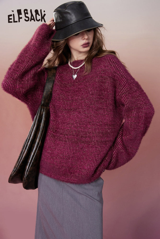 
                  
                    ELFSACK Designer Pullover Woolen Sweaters Women 2023 Winter Plus Size Luxury Tops
                  
                