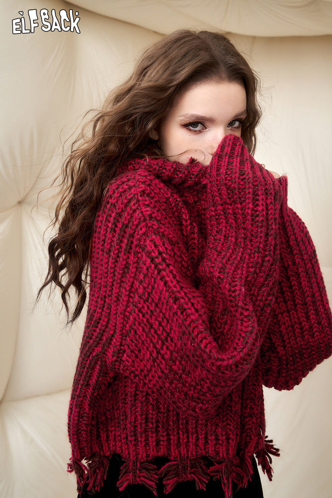 
                  
                    ELFSACK Christmas Hoodied Sweater Women 2023 Winter New Plus Size Designer Tops
                  
                