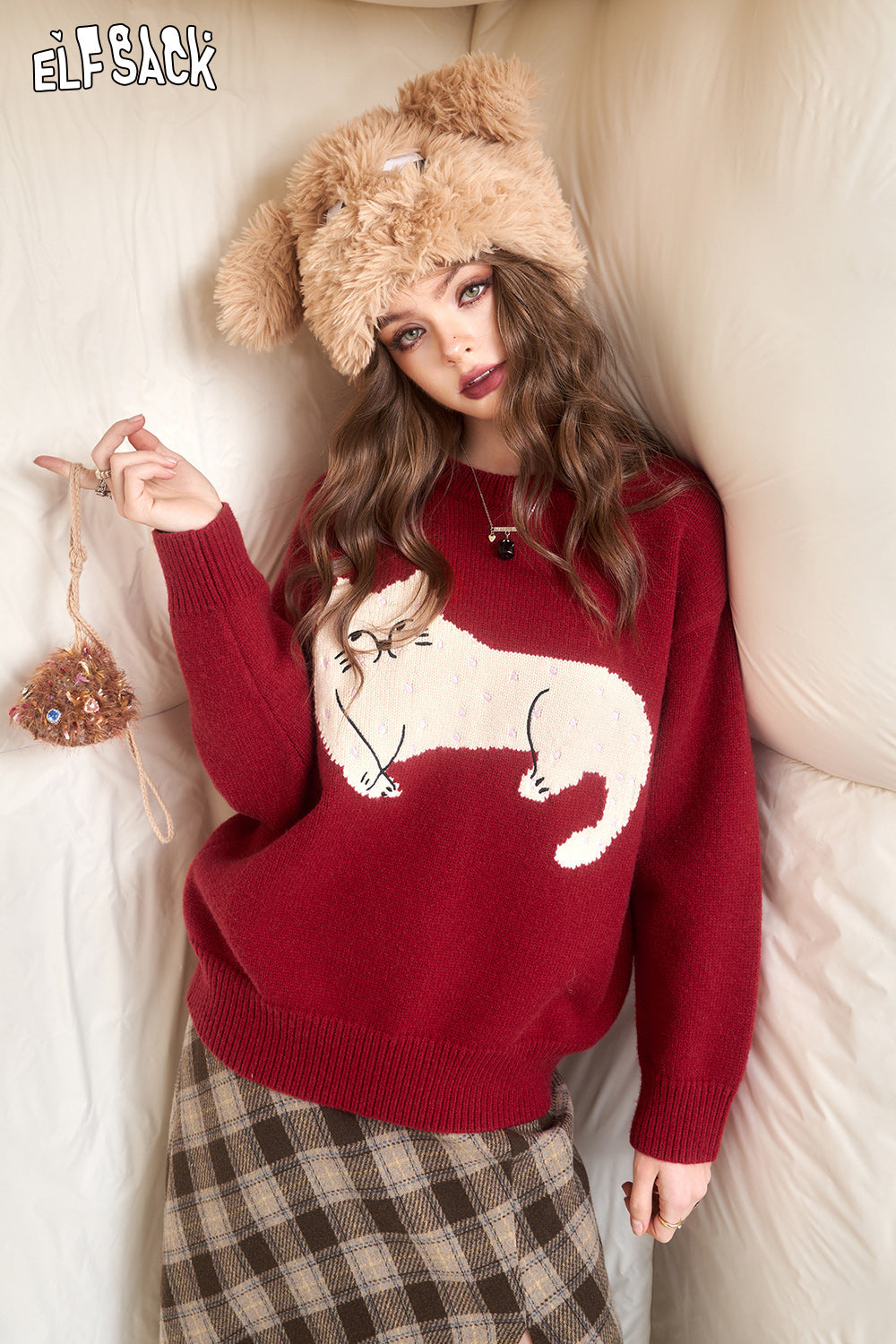 
                  
                    ELFSACK Kawaii Christmas Animal Pullover Sweaters Women 2023 Winter Luxury Dressy Fashion Tops
                  
                