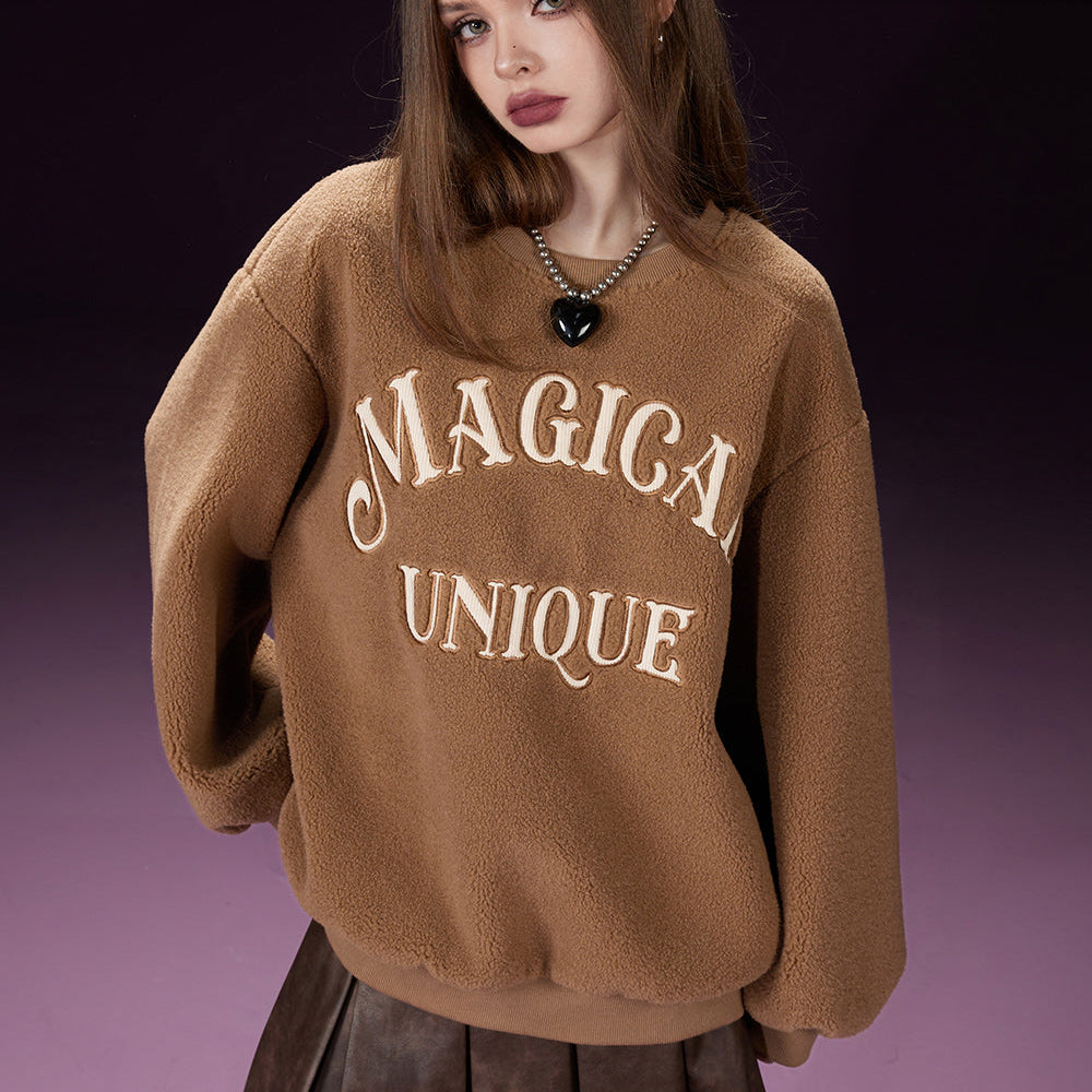 
                  
                    ELFSACK Fleece Pullover Women 2023 Winter Woolly Long Sleeve Sweatshirt Daily Tops
                  
                