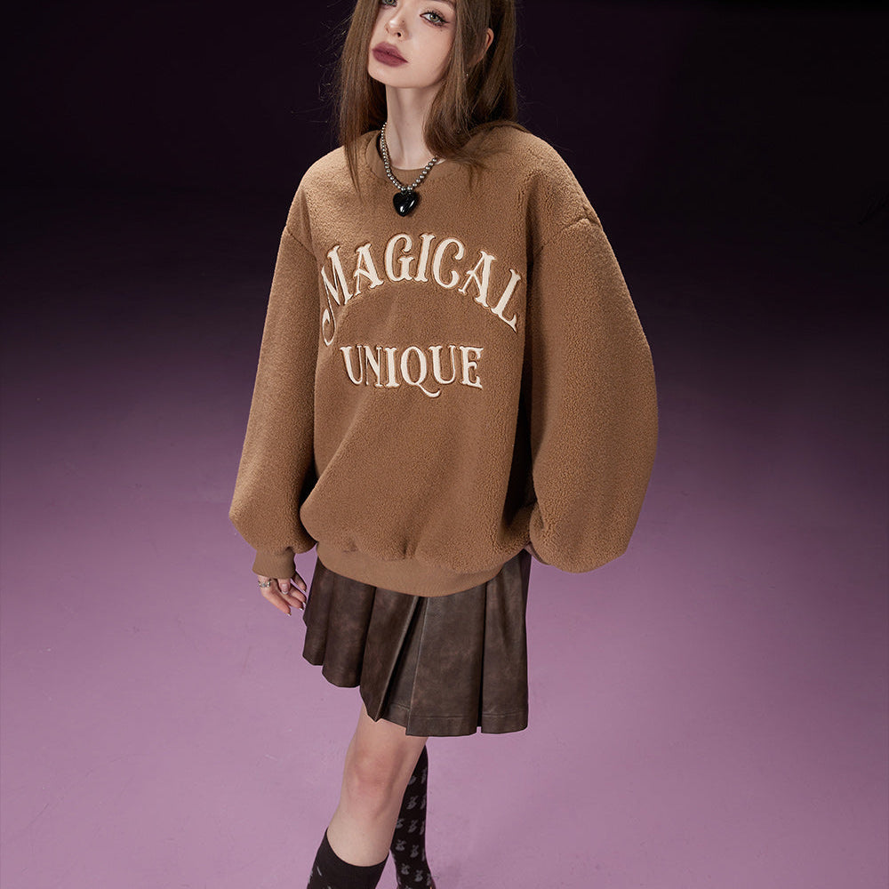 
                  
                    ELFSACK Fleece Pullover Women 2023 Winter Woolly Long Sleeve Sweatshirt Daily Tops
                  
                