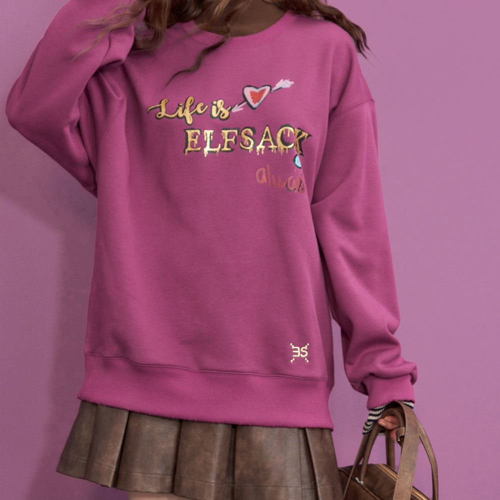 
                  
                    ELFSACK Fleece Pullover Women 2023 Autumn/Winter Printing Loose Long Sleeve Casual Tops
                  
                