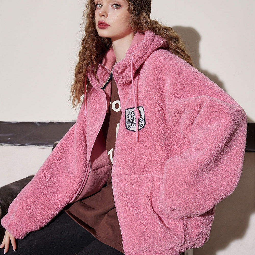 
                  
                    ELFSACK Hoodies Fleece Cotton Coats Women 2023 Winter Patch Dog Short Outwears
                  
                