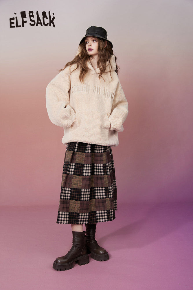 
                  
                    ELFSACK Korean Fashion Fleece Hoodies Women 2023 Winter Plus Size Designer Tops
                  
                
