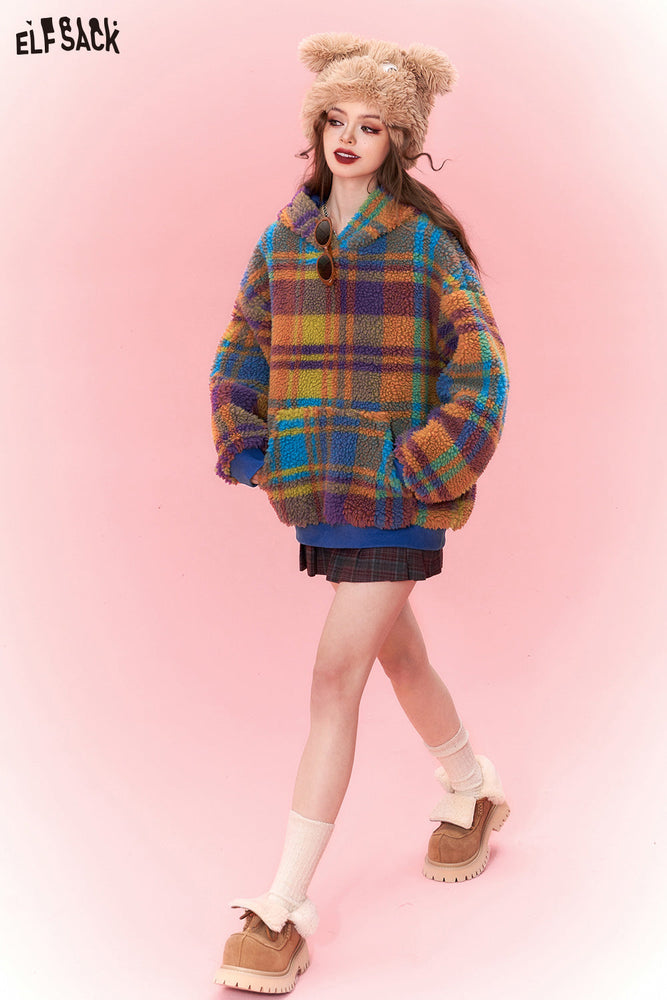 
                  
                    ELFSACK Colorful Fleece Hoodies Women 2023 Winter New Plus Size Fashion Sweatshirt
                  
                