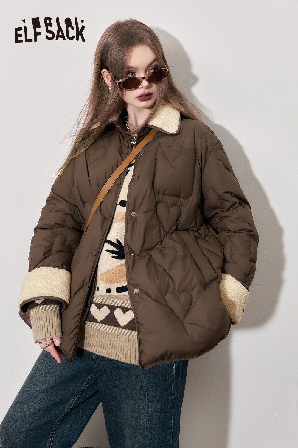 
                  
                    ELFSACK Korean Fashion Cotton Jacket Women 2023 Winter Designer Clothes
                  
                