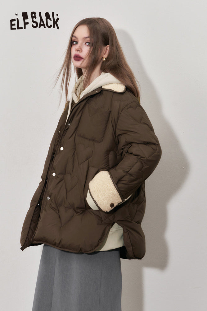 
                  
                    ELFSACK Korean Fashion Cotton Jacket Women 2023 Winter Designer Clothes
                  
                