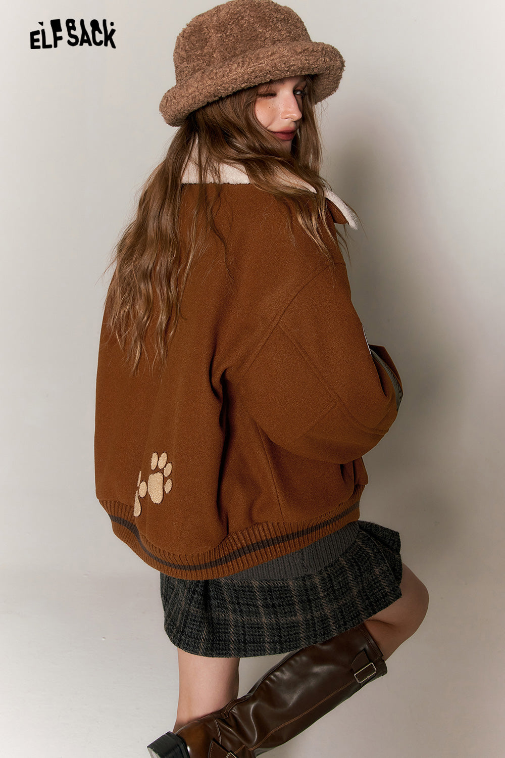 ELFSACK Kawaii 2000s Baseball Jackets Woman Korean Fashion Outwears
