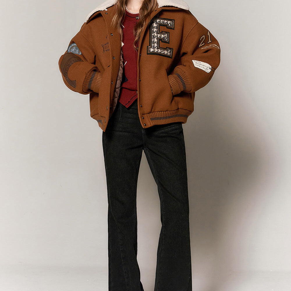 
                  
                    ELFSACK Kawaii 2000s Baseball Jackets Woman 2023 Winter New Korean Fashion Outwears
                  
                