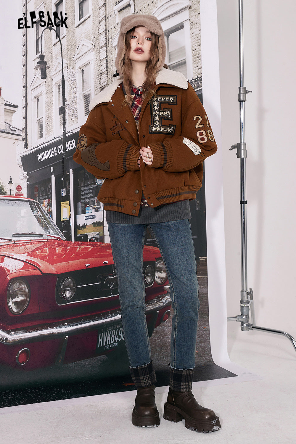 ELFSACK Kawaii 2000s Baseball Jackets Woman Korean Fashion Outwears