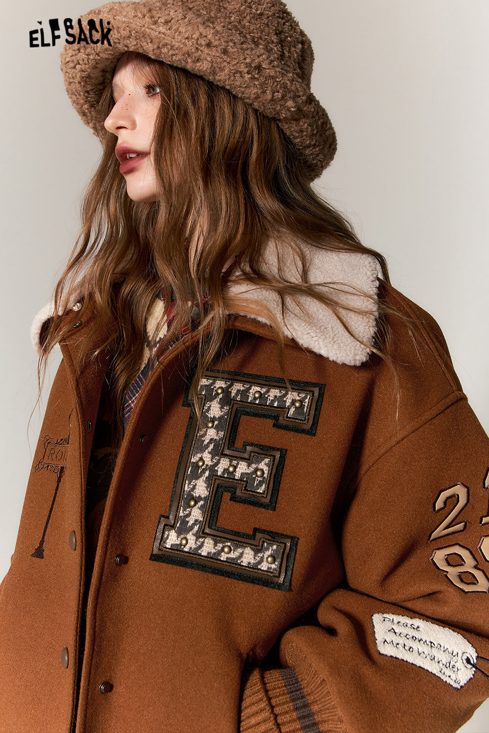 ELFSACK Kawaii 2000s Baseball Jackets Woman Korean Fashion Outwears