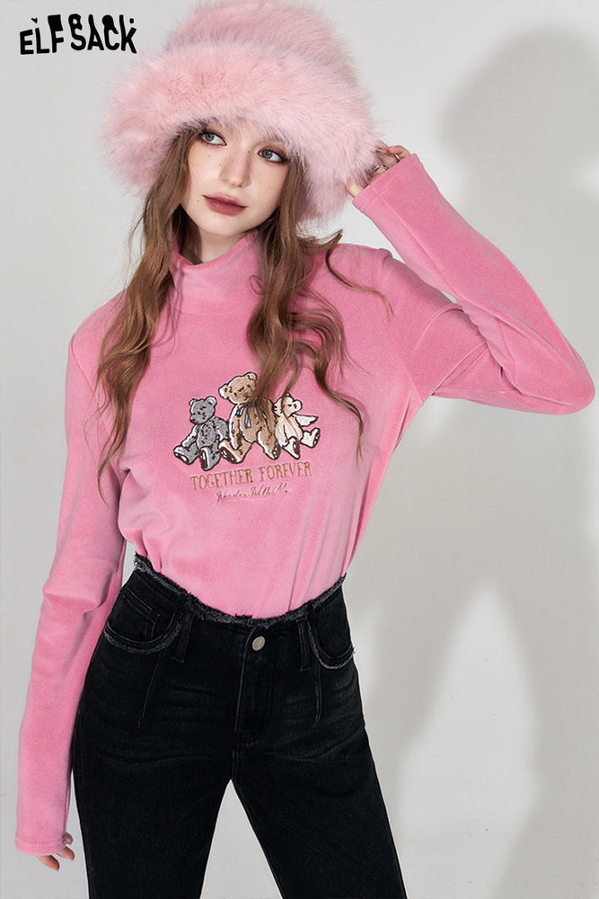 
                  
                    ELFSACK Kawaii Slim Turtleneck Woman 2023 Winter New Korean Fashion Knitwears T-Shirts
                  
                