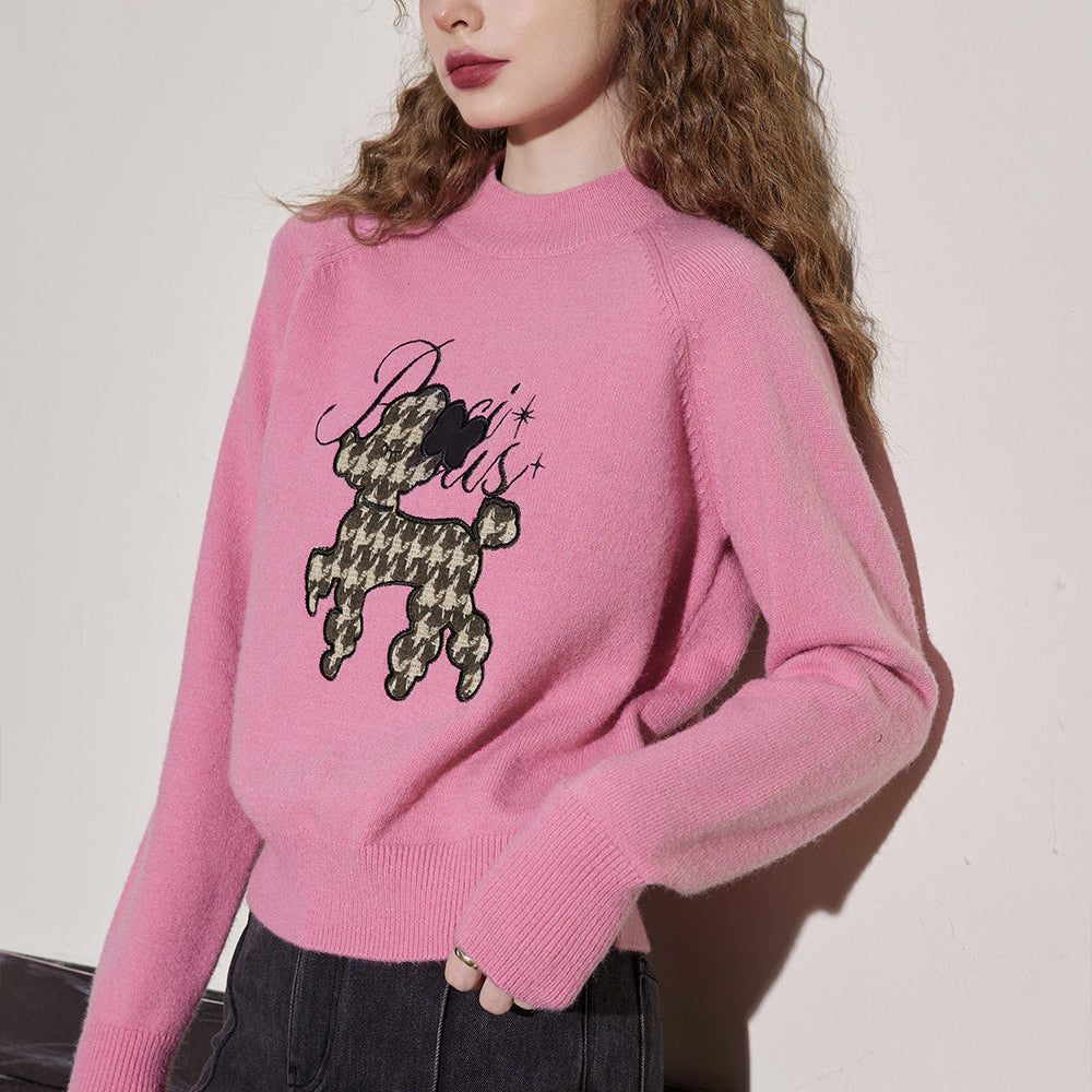 
                  
                    ELFSACK Warm Dog Patch Turtleneck Sweater Women 2023 Winter Casual Vintage Knitwears
                  
                