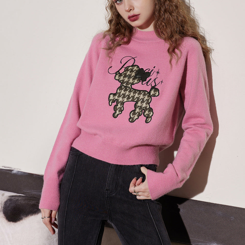 
                  
                    ELFSACK Warm Dog Patch Turtleneck Sweater Women 2023 Winter Casual Vintage Knitwears
                  
                