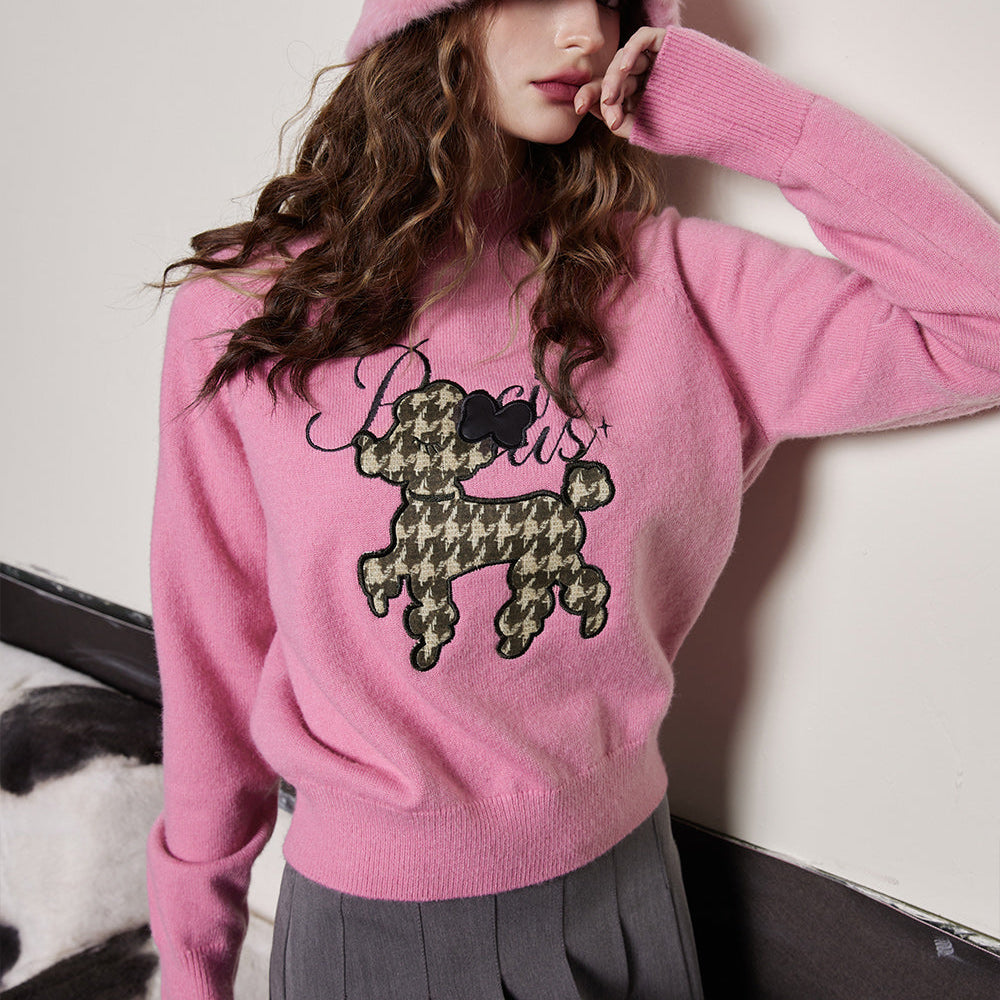
                  
                    ELFSACK Warm Dog Patch Turtleneck Sweater Women 2023 Winter Casual Vintage Knitwears
                  
                