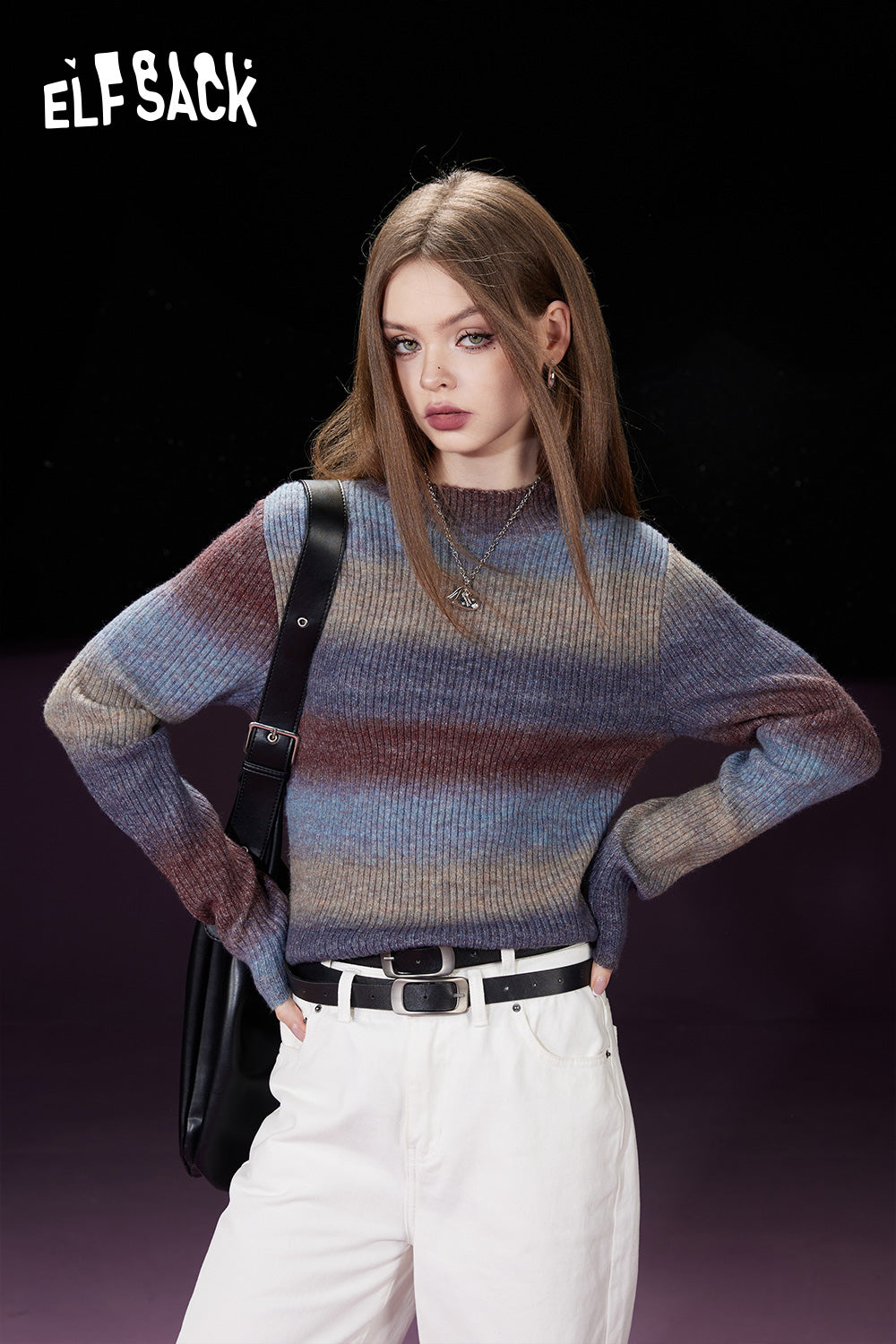 
                  
                    ELFSACK Slim Gradient Pullover Sweaters Women 2023 Winter Long Sleeve Basic Tops
                  
                