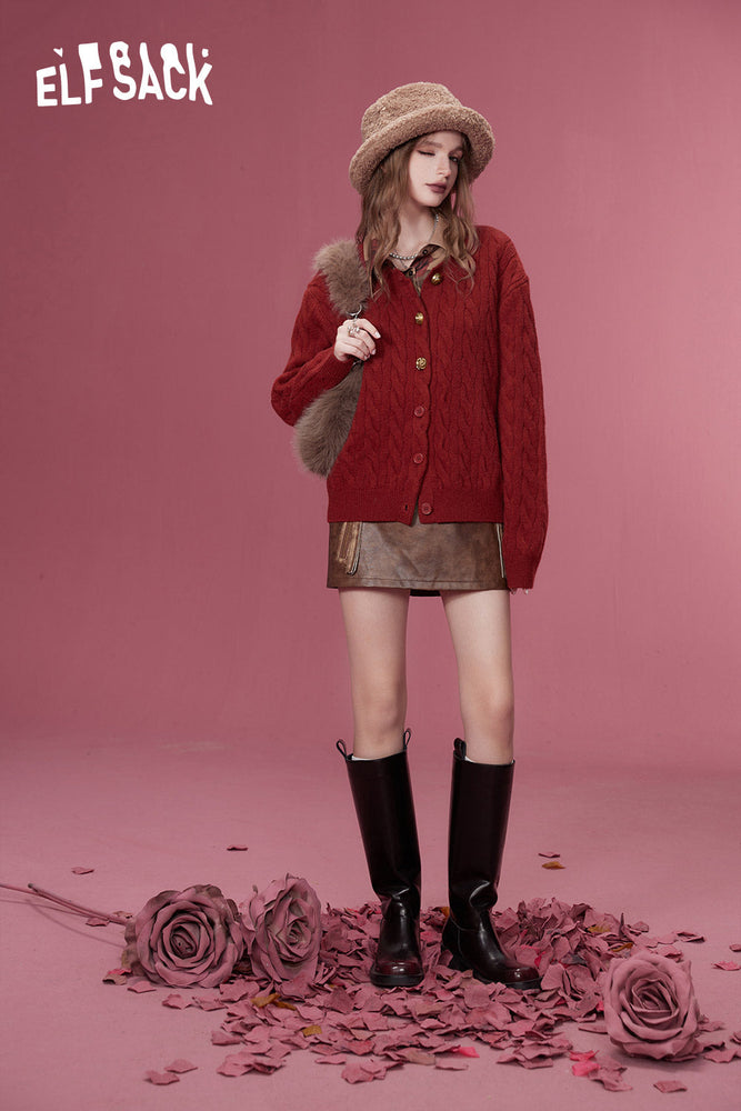 
                  
                    ELFSACK Christmas Kawaii Knitwears Woman 2023 Winter New Korean Fashion Outwears
                  
                