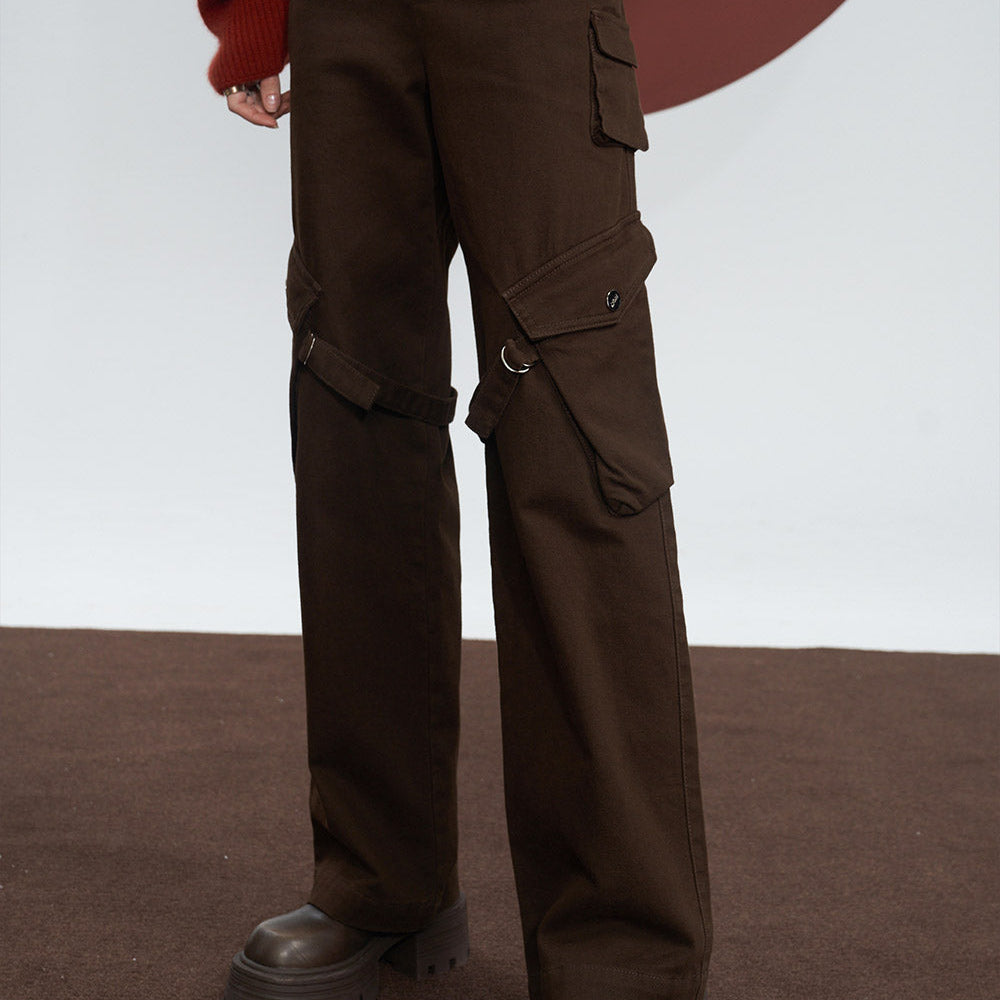 
                  
                    ELFSACK Cotton Cargo Pants Women 2023 Winter High Waist American Style Casual Daily Trousers
                  
                