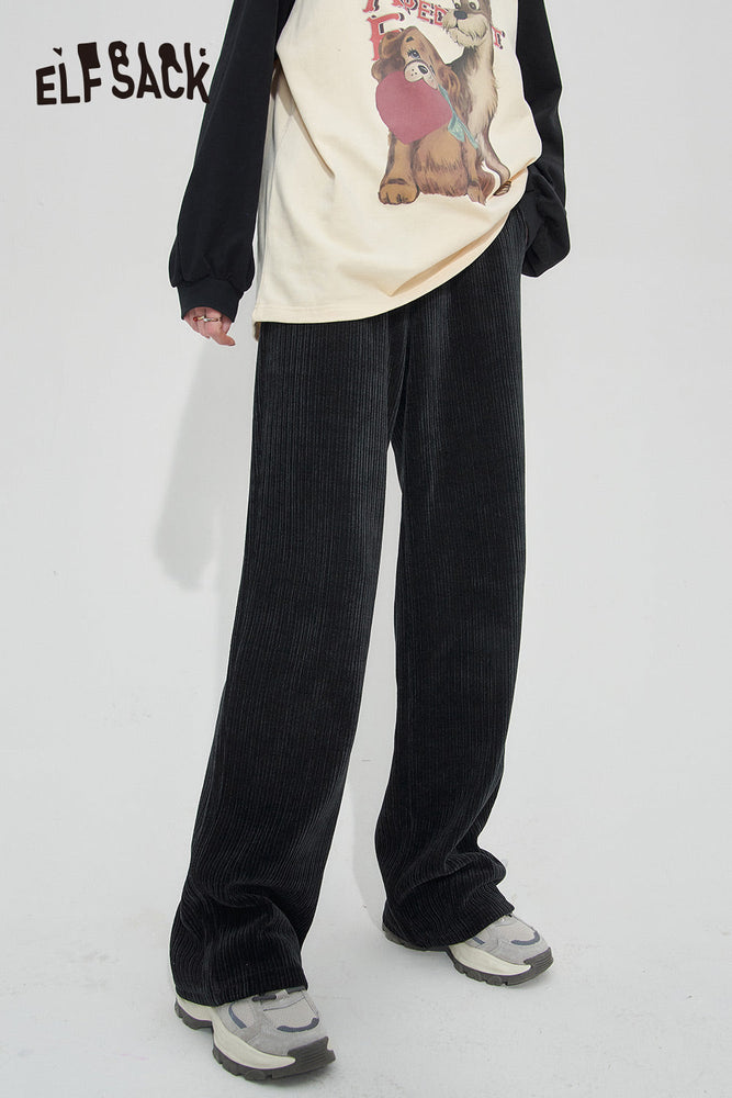 
                  
                    ELFSACK Chenille Warm Pants Women 2023 Autumn/Winter High Waist Casual Daily Trousers
                  
                