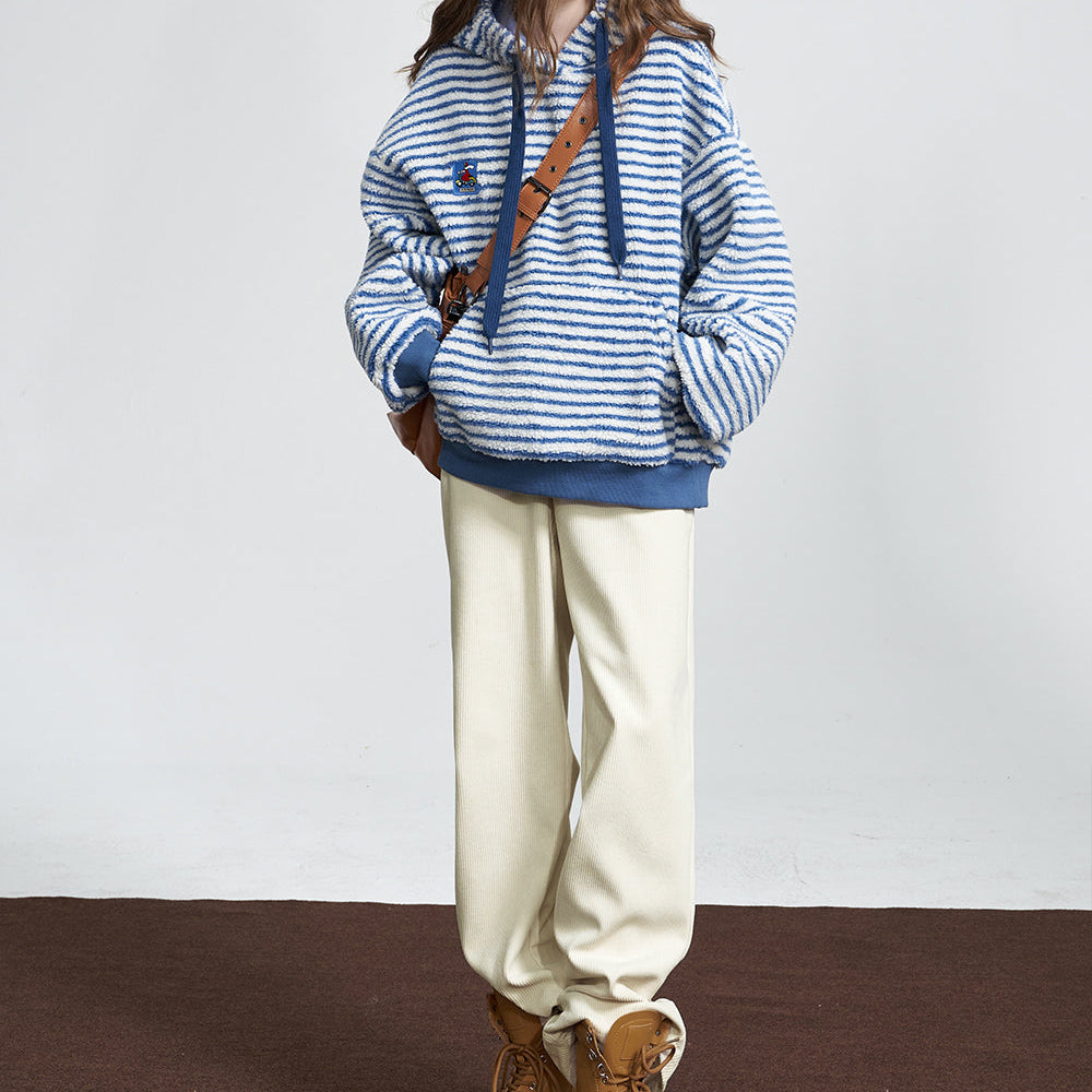 
                  
                    ELFSACK Corduroy White Warm Pants Women 2023 Winter High Waist Casual Daily Trousers
                  
                
