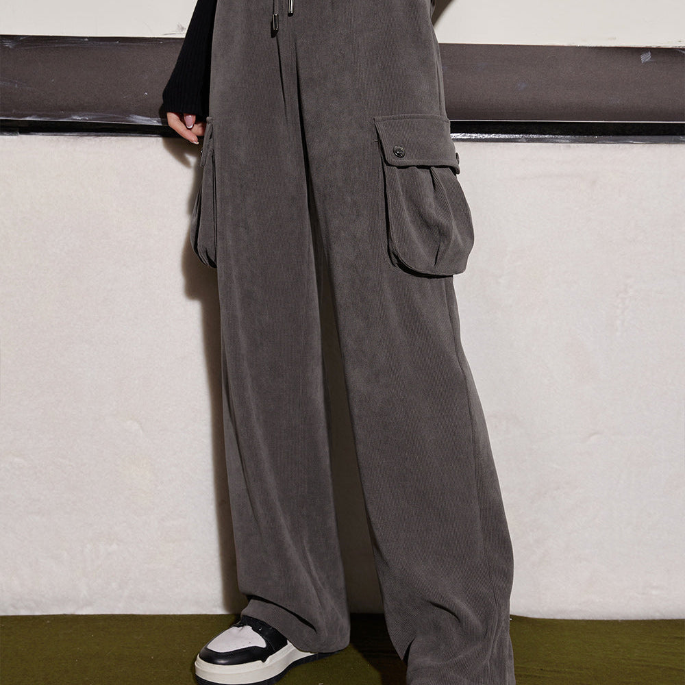 
                  
                    ELFSACK Chenille Vintage Cargo Pants Women 2023 Winter High Waist Casual Daily Trousers
                  
                