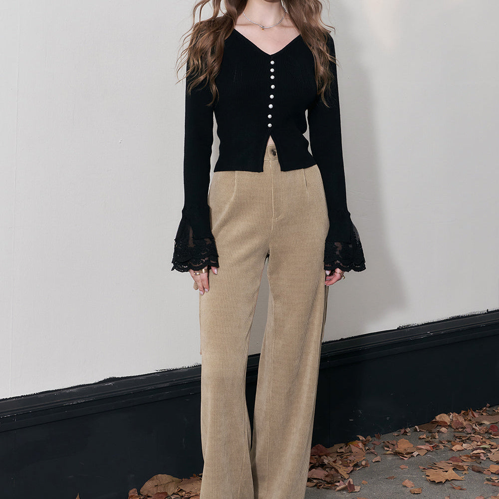 
                  
                    ELFSACK Kpop Corduroy Cargo Pants Women 2023 Winter Straught Cool Trousers
                  
                