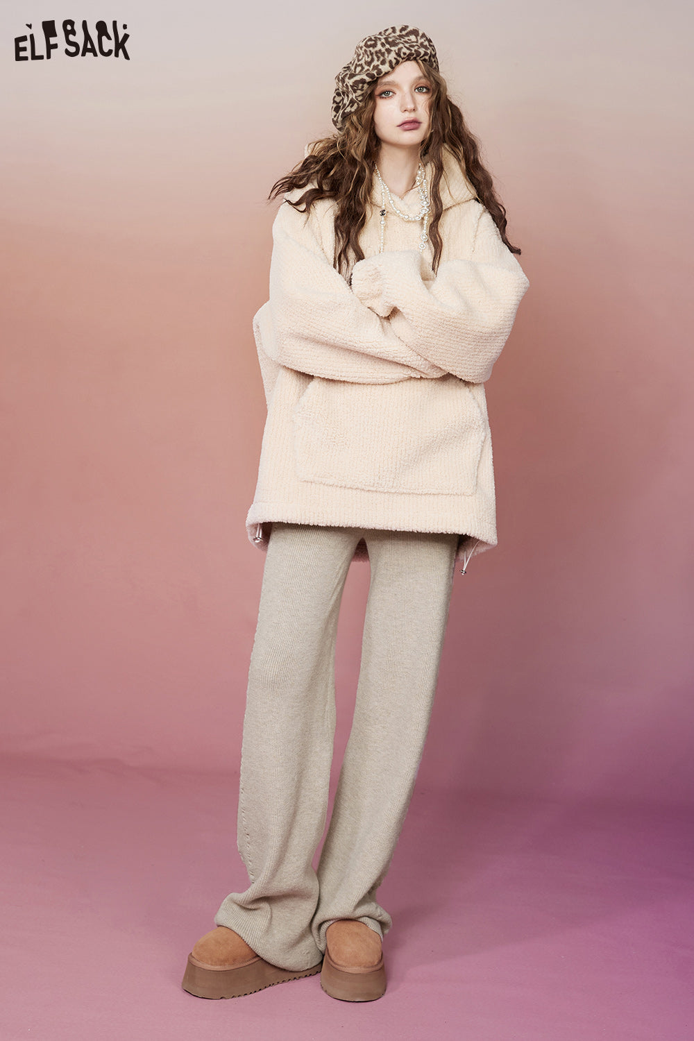 
                  
                    ELFSACK Korean Fashion Knitted Pants Women 2023 Winter High Waist Designer Trousers
                  
                