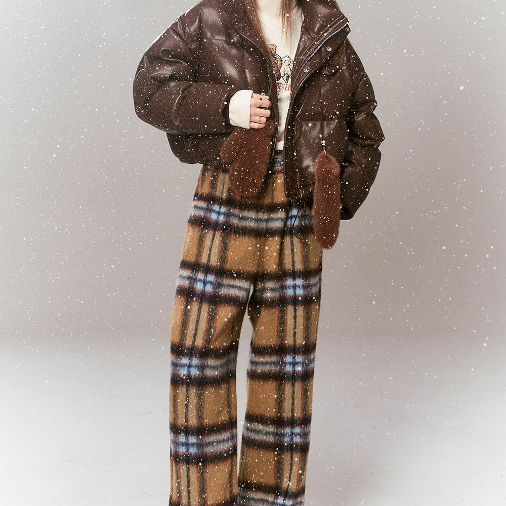 
                  
                    ELFSACK 2000s Plaid Straight Pants Women 2023 Winter New Retro Korean Fashion High Waist Designer Trousers
                  
                